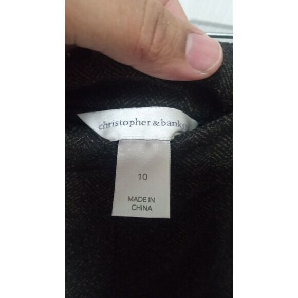 Christopher & Banks Women's Brown Speckled Dress Pants Size 10 - Picture 3 of 6